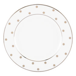 kate spade new york Larabee Road Platinum Bone China 16cm Butter Plate, Silver/ White
